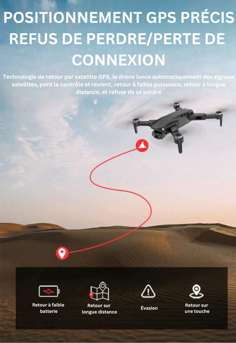 DroneMaX Pro™ 2023 - Suivi GPS Inclus - Caméra 4K - Axe Gimbal
