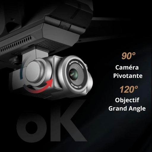 DroneWave Pro™ - GPS Tracking Inclus - Caméra Pivotante 6K