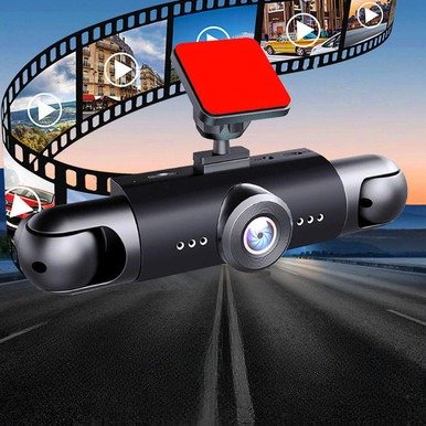 Dashcam voiture 360° avec caméras avant, arrière et côtés, vision nocturne 1080P