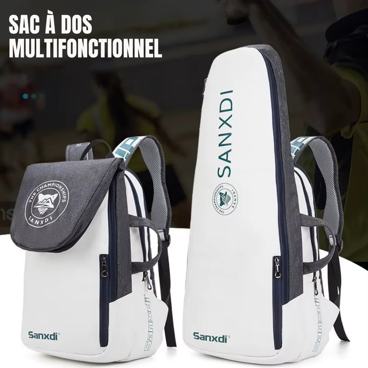 Sac à dos de tennis grande capacité en différents coloris