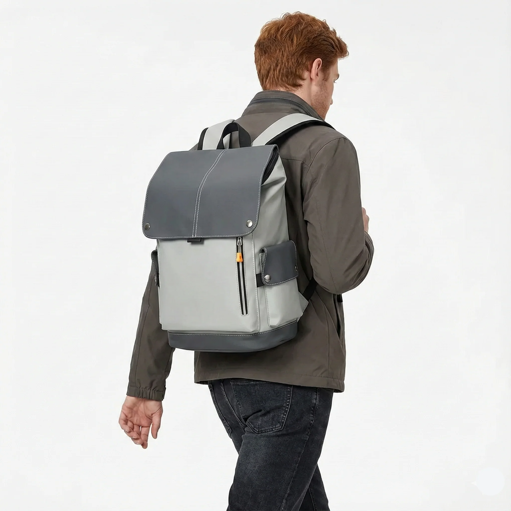 Sac à dos pour ordinateur étanche avec port de charge USB externe et multiples poches