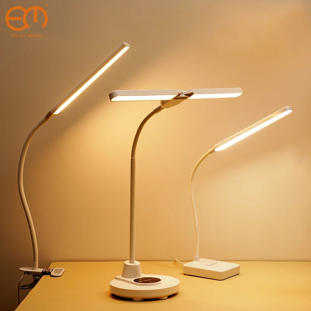 Lampe de bureau tactile LED pliable à col de cygne, protection des yeux, variateur de luminosité